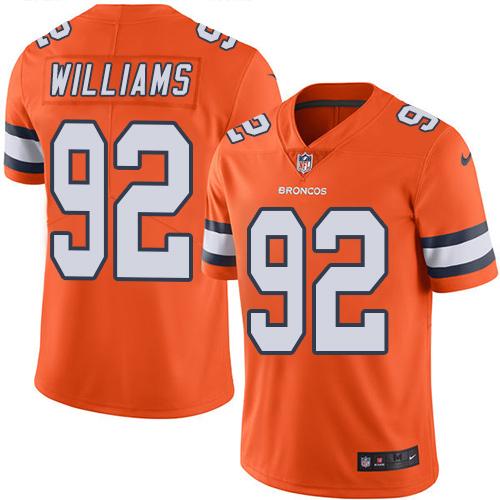 Broncos #92 Sylvester Williams Orange Stitched Limited Rush Nike Jersey - Zenithce