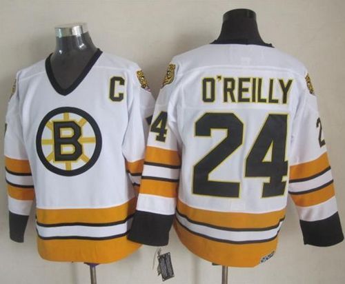 Bruins #24 Terry O'Reilly White Yellow CCM Throwback Stitched Jersey - Zenithce