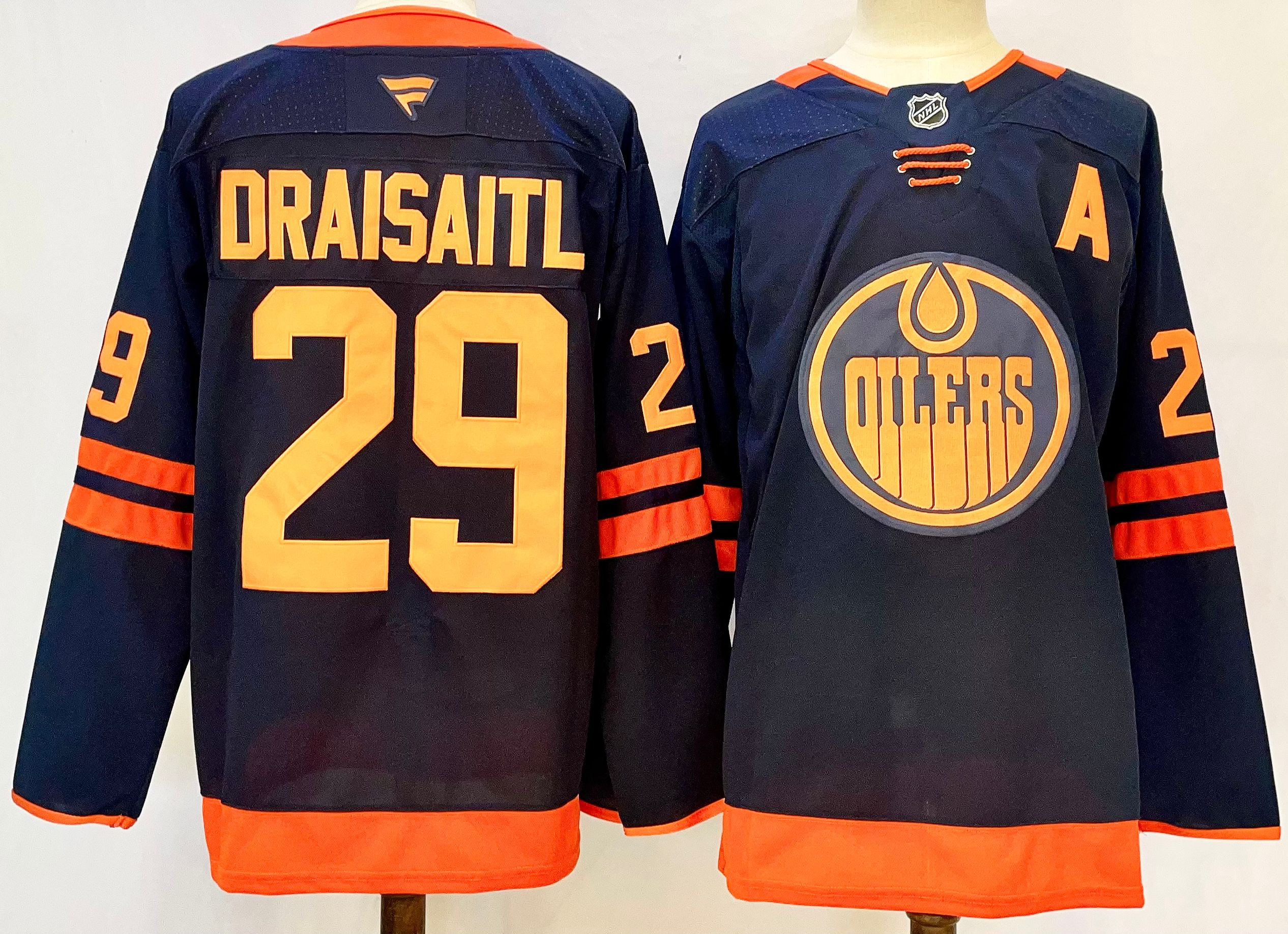 Edmonton Oilers #29 Leon Draisaitl Navy 2024-25 A Patch Stitched Jersey - Zenithce