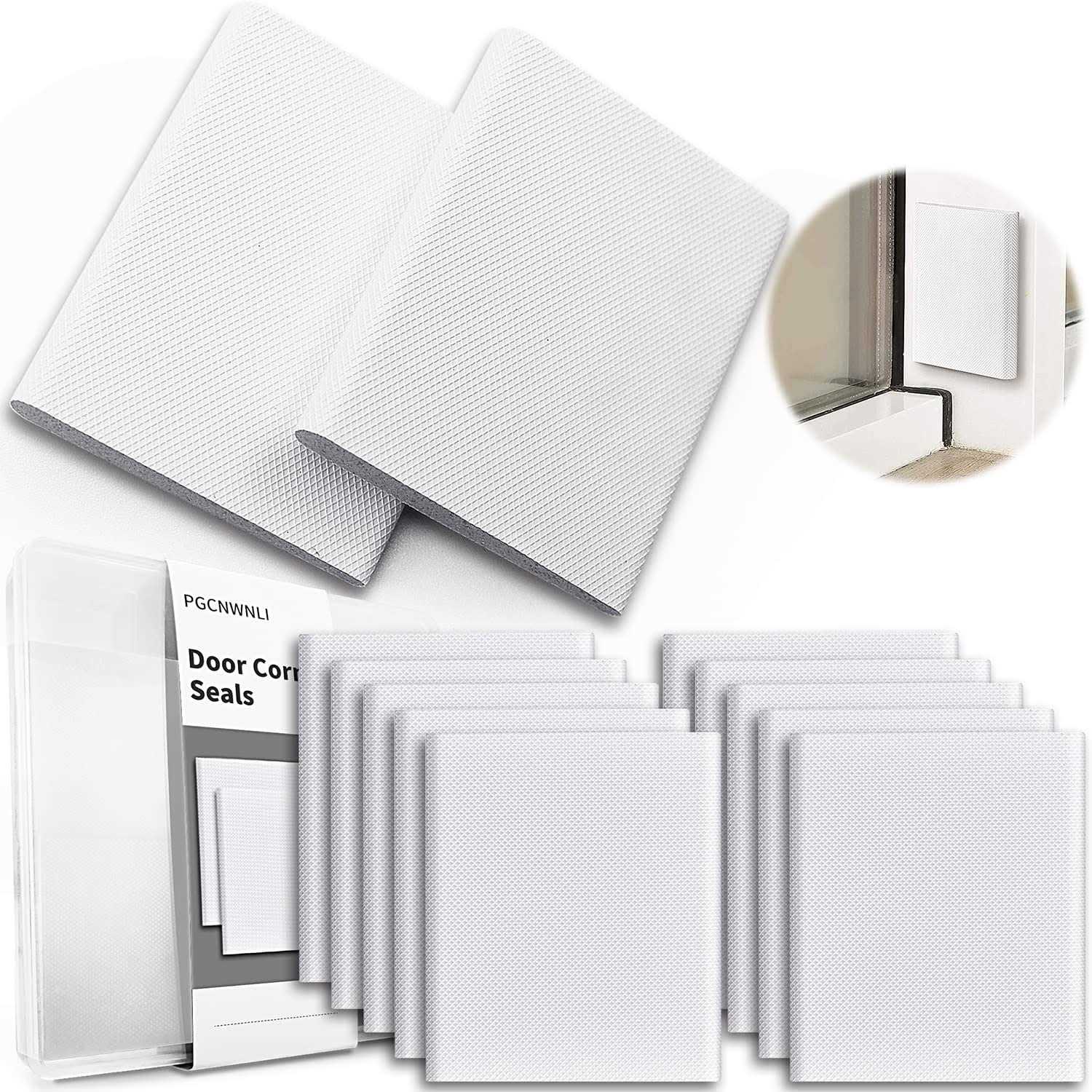 Door Corner Seals Exterior Door jamb Frame Seal Wedge Draft Stopper with Adhesive 10 Pack for Weather Stripping and Draft Protection Foam Corner - Zenithce