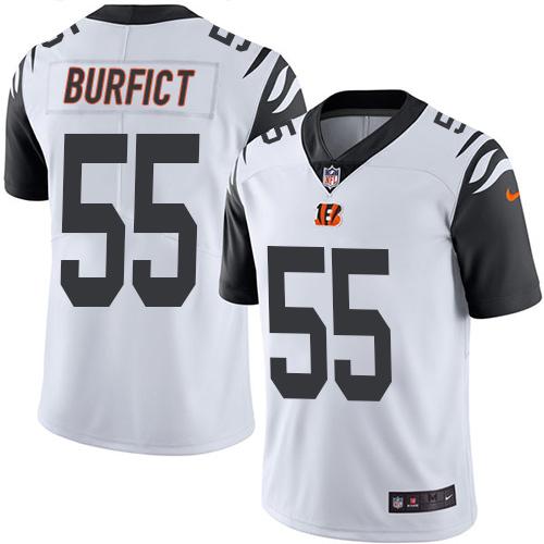 Bengals #55 Vontaze Burfict White Stitched Limited Rush Nike Jersey - Zenithce