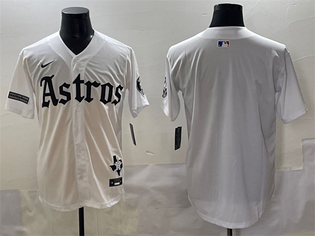 Houston Astros Blank White Gothic 'Houston Born Barrio Raised' Limited Stitched Jersey - Zenithce
