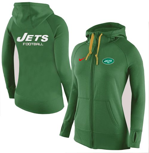 Women's Nike New York Jets Full-Zip Performance Hoodie Green - Zenithce