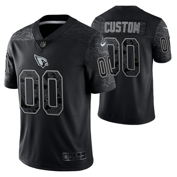 Arizona Cardinals Customized Custom Black Reflective Limited Stitched Football Jersey - Zenithce