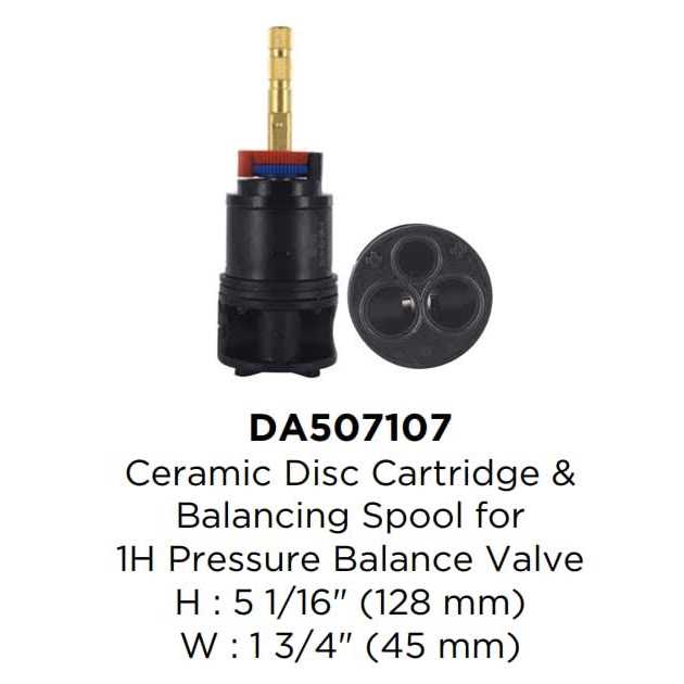 Danze Gerber DA507107 Ceramic Disc Cartridge & Balancing Spool for 1H Pressure Balance Valve - Zenithce
