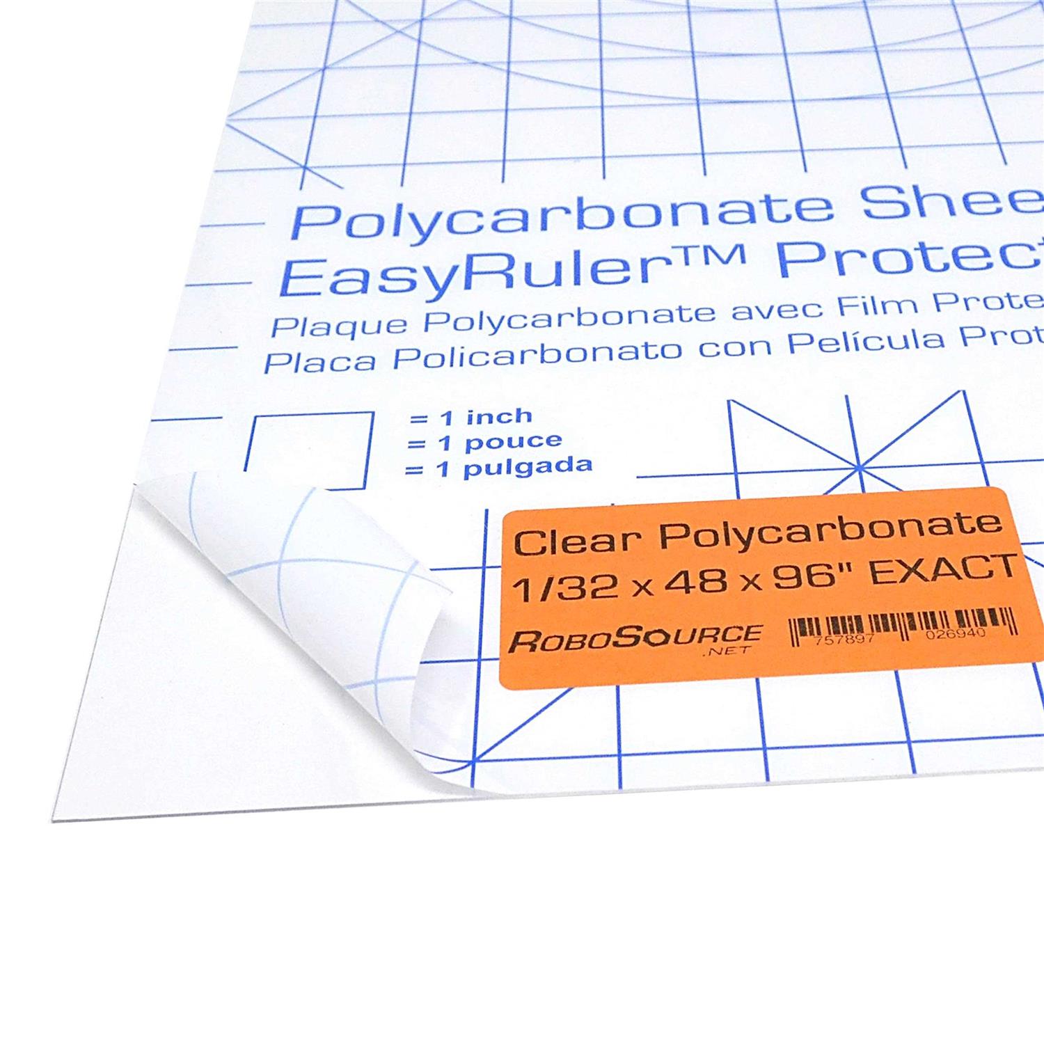 Robosource Polycarbonate Clear Plastic Sheet Exact with Easyruler Film - Zenithce