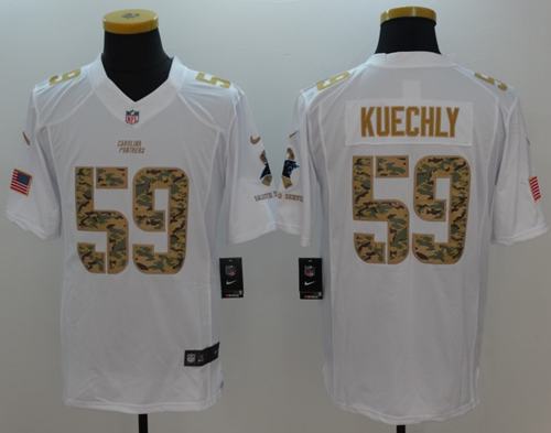Panthers #59 Luke Kuechly White Stitched Limited Salute To Service Nike Jersey - Zenithce