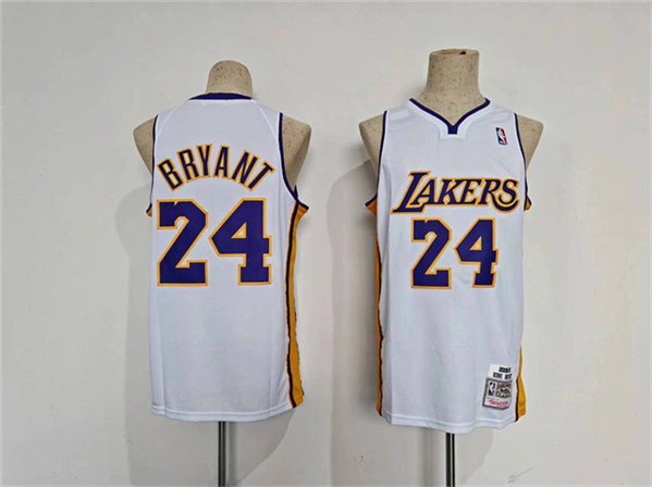 Los Angeles Lakers #24 Kobe Bryant White Throwback Jersey - Zenithce