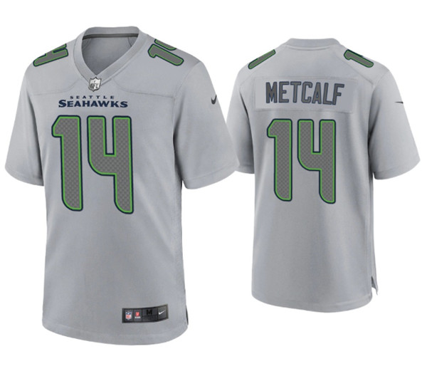 Seattle Seahawks #14 D.K. Metcalf Gray Atmosphere Fashion Stitched Game Jersey - Zenithce