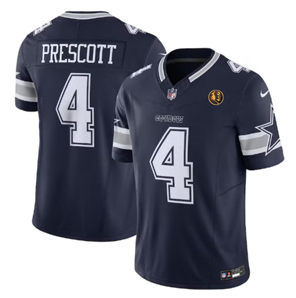 Dallas Cowboys #4 Dak Prescott Navy 2023 F.U.S.E. With John Madden Patch Vapor Limited Stitched Jersey - Zenithce