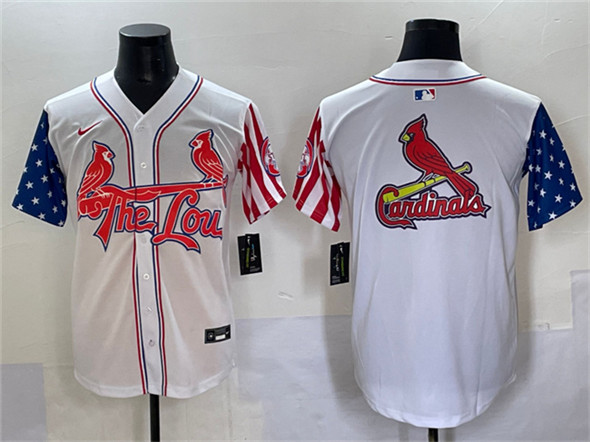 St. Louis Cardinals Team Big Logo White Independence Day Vapor Premier Limited Stitched Jerseys - Zenithce