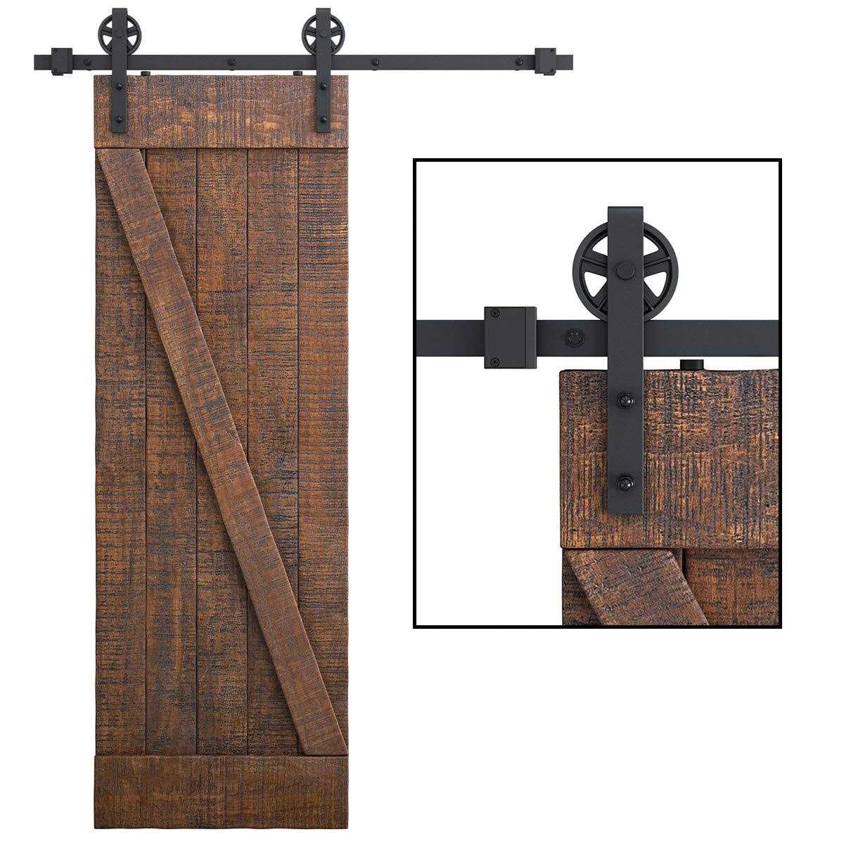 SMARTSTANDARD Heavy Duty Sliding Barn Door Hardware Kit, 4ft 18ft - Zenithce