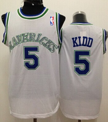 Dallas Mavericks #5 Jason Kidd White Swingman Throwback Jersey - Zenithce