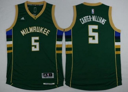 Milwaukee Bucks #5 Michael Carter-Williams Revolution 30 Swingman 2015-16 Green Jersey - Zenithce
