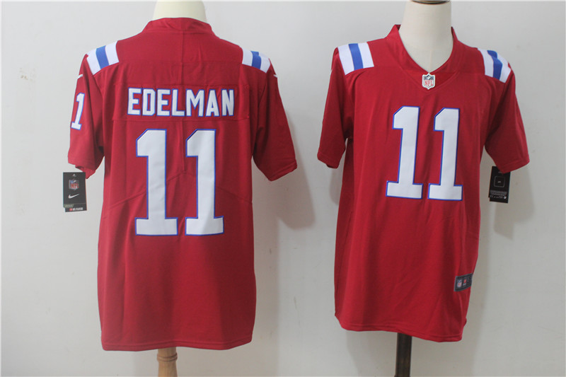 New England Patriots #11 Julian Edelman Red Alternate Stitched Vapor Untouchable Limited Nike Jersey - Zenithce