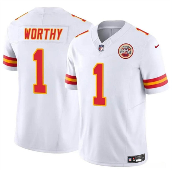 Kansas City Chiefs #1 Xavier Worthy White 2023 F.U.S.E. Vapor Untouchable Limited Stitched Jersey - Zenithce