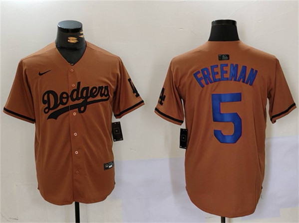 Los Angeles Dodgers #5 Freddie Freeman Brown Cool Base Stitched Jersey - Zenithce