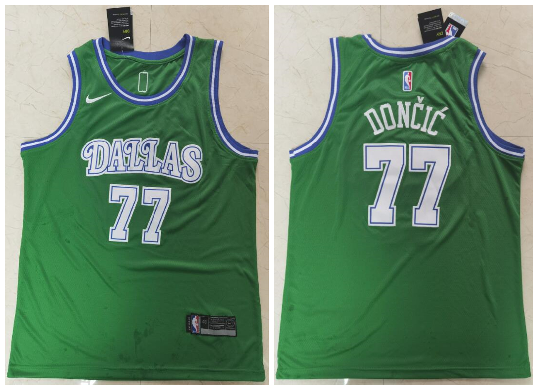 Dallas Mavericks 77 Luka Doncic Green Swingman Jersey - Zenithce