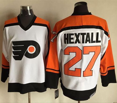 Flyers #27 Ron Hextall White Black CCM Throwback Stitched Jersey - Zenithce