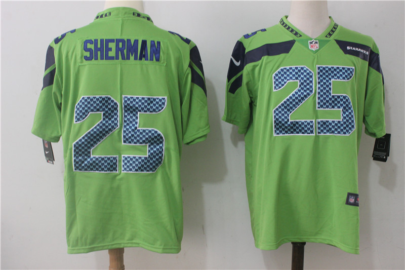 Seattle Seahawks #25 Richard Sherman Green Stitched Vapor Untouchable Limited Nike Jersey - Zenithce