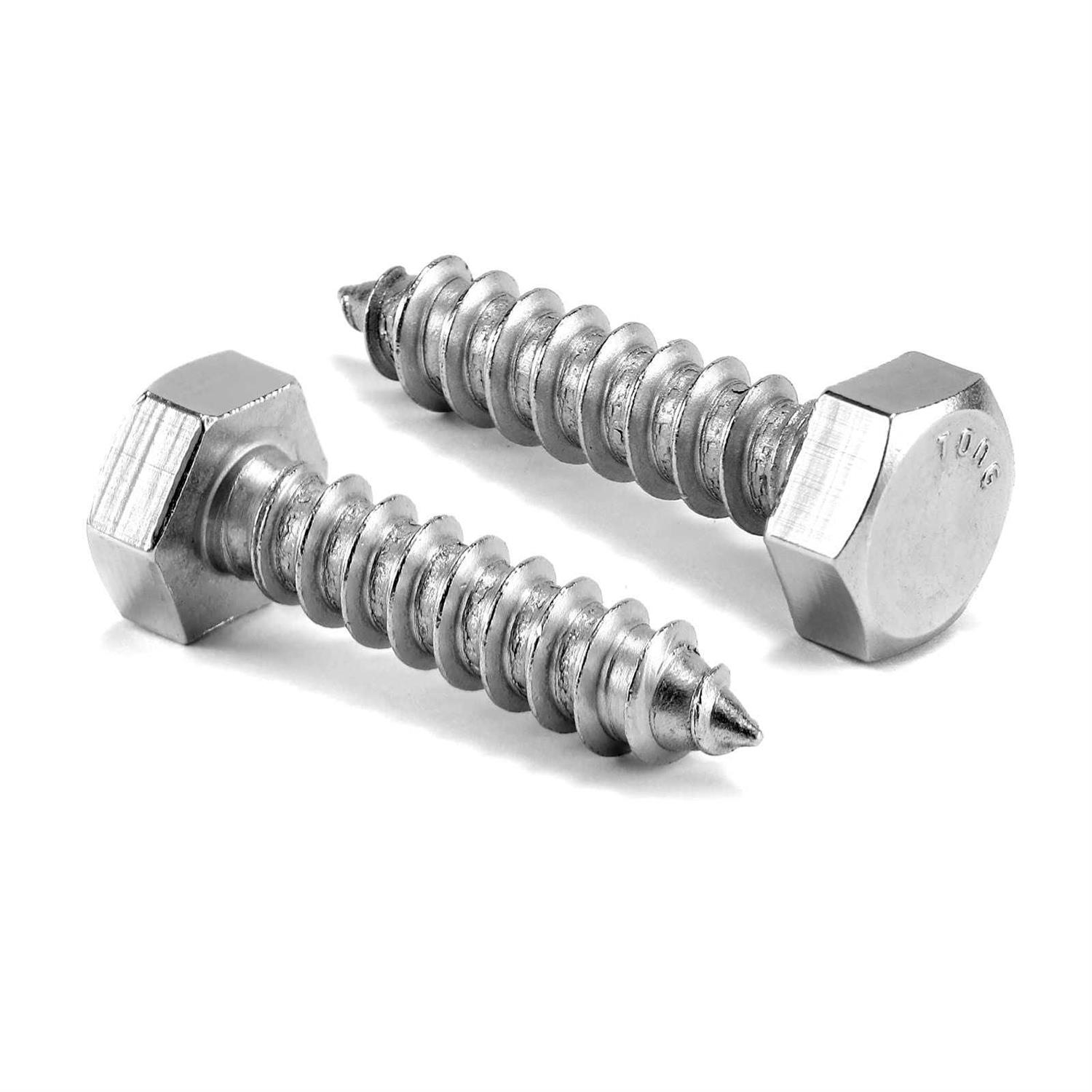 SG TZH Hex Head Lag Screws Bolts 20Pcs 304 Stainless Steel 18-8 - Zenithce