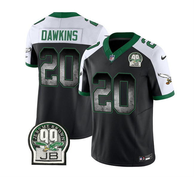 Philadelphia Eagles #20 Brian Dawkins Black White 2023 F.U.S.E. Throwback Vapor Untouchable Limited Stitched Jersey - Zenithce