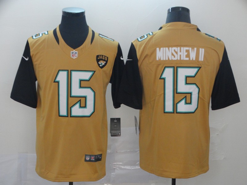 Jacksonville Jaguars #15 Gardner Minshew II Yellow Color Rush Stitched Jersey - Zenithce