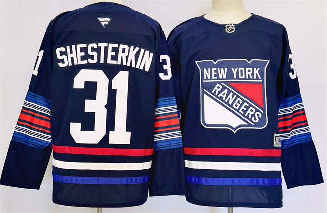 New York Rangers #31 Igor Shesterkin Navy 2024-25 Stitched Jersey - Zenithce