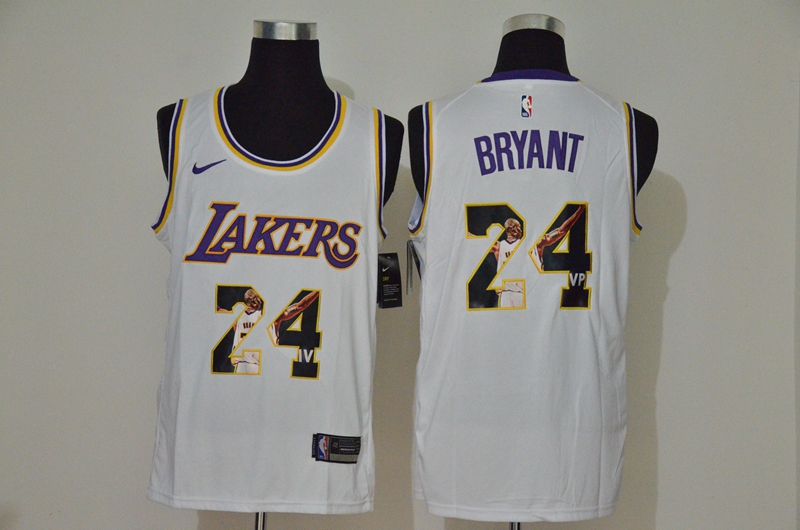 Los Angeles Lakers #24 Kobe Bryant White Swingman Stitched Fashion Jersey - Zenithce