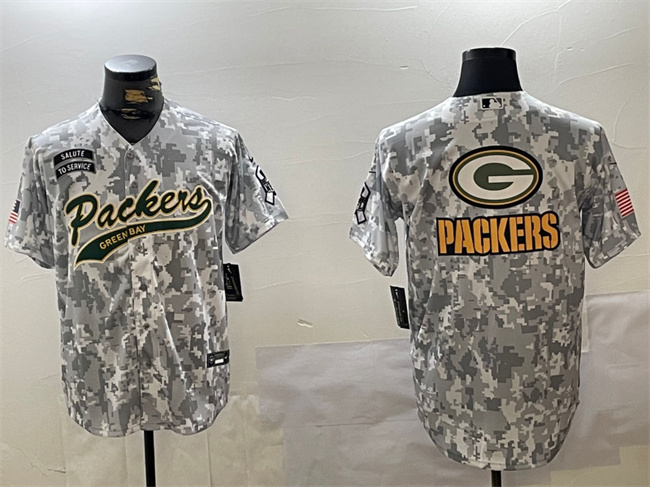 Green Bay Packers Team Big Logo 2024 Arctic Camo Salute To Service Stitched Jersey - Zenithce