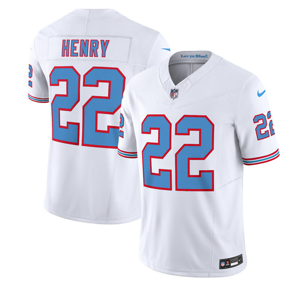 Tennessee Titans #22 Derrick Henry White 2023 F.U.S.E. Vapor Limited Throwback Stitched Jersey - Zenithce