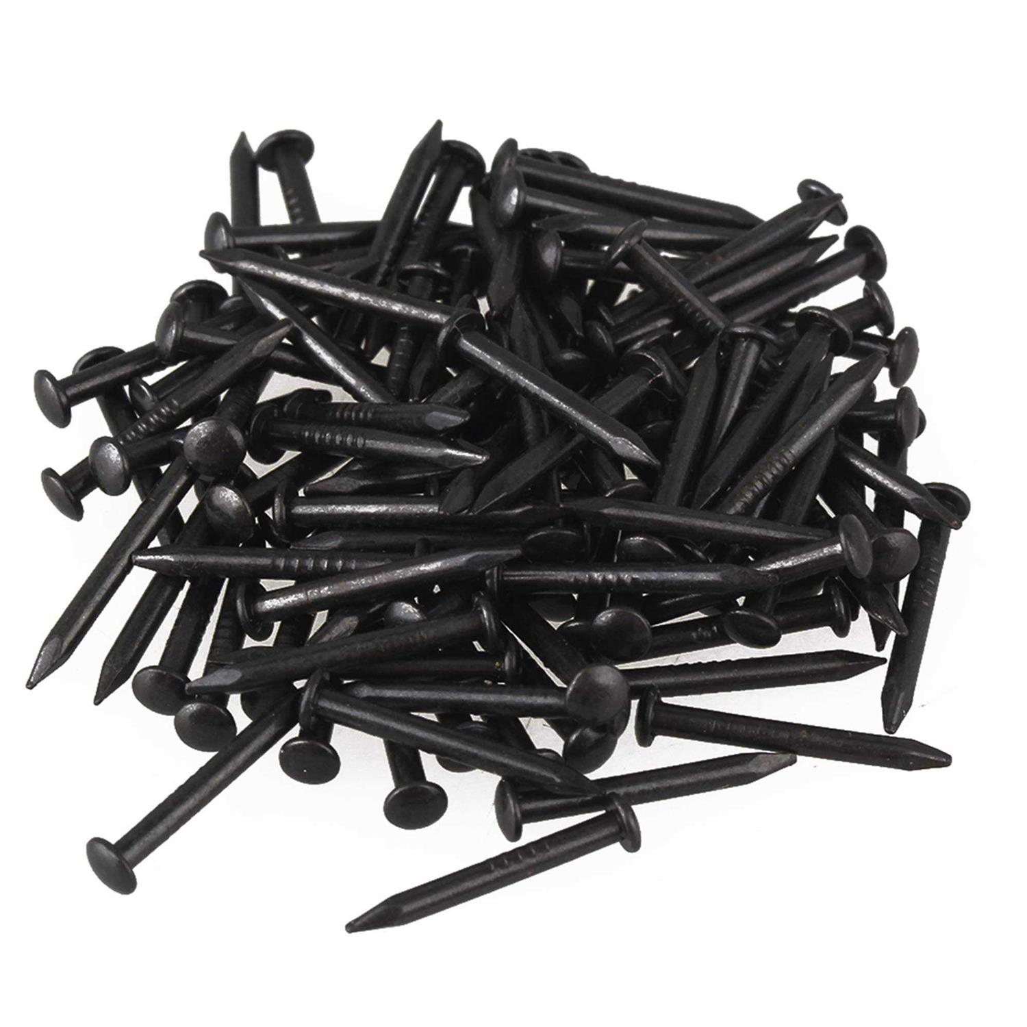 Rdexp Black Copper Round Head Wood Screw Nail Decorative Furniture Miniature Nail Pack of 50 - Zenithce