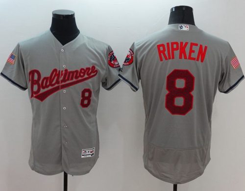 Orioles #8 Cal Ripken Grey Fashion Stars Stripes Flexbase Authentic Stitched Jersey - Zenithce