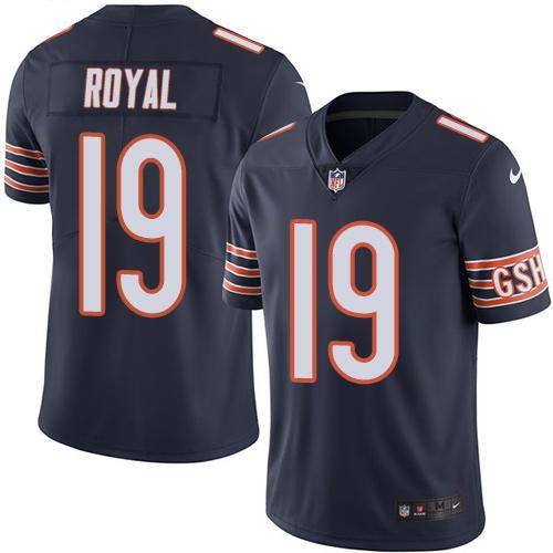 Bears #19 Eddie Royal Navy Blue Stitched Limited Rush Nike Jersey - Zenithce