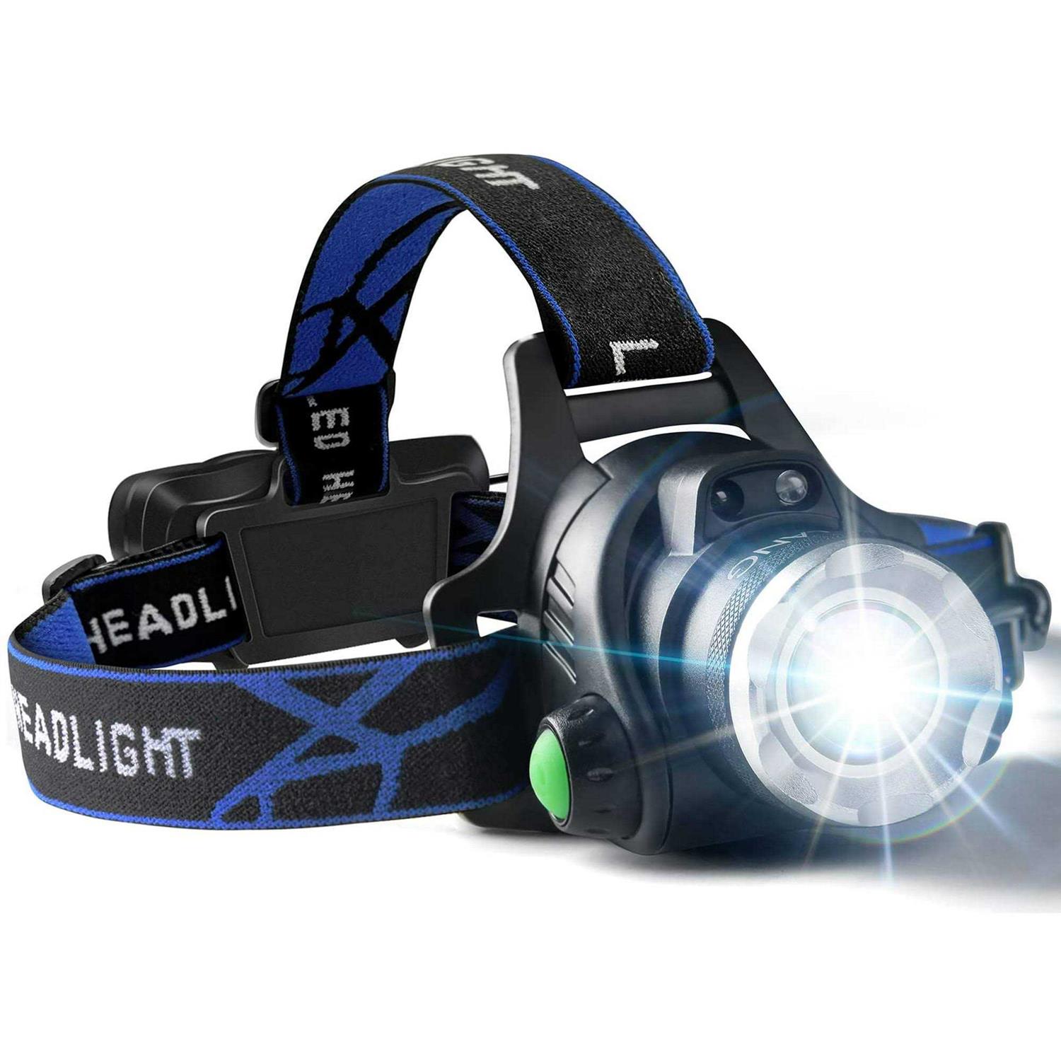 Rechargeable Headlamp 100000 Lumens Headlamps for Adults Streamlight Headlamp with 8 Modes - Zenithce