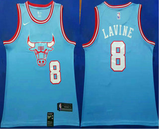 Chicago Bulls #8 Zach LaVine Blue 2019-20 City Edition Swingman Stitched Jersey - Zenithce
