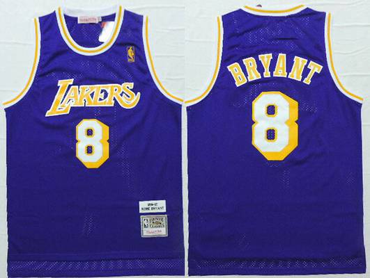 Los Angeles Lakers #8 Kobe Bryant 1996-97 Purple Hardwood Classics Soul Swingman Throwback Jersey - Zenithce