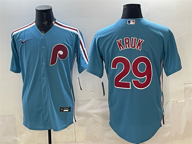 Philadelphia Phillies #29 John Kruk Blue Cool Base Stitched Jersey - Zenithce