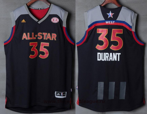 Western Conference Golden State Warriors #35 Kevin Durant adidas Black Charcoal 2017 All-Star Game Swingman Jersey - Zenithce