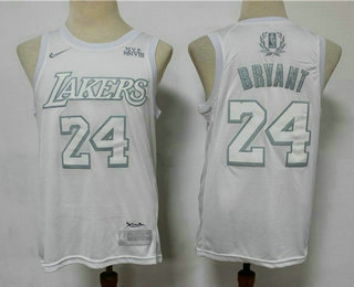Los Angeles Lakers #24 Kobe Bryant White 2020 MVP Swingman Stitched Jersey - Zenithce