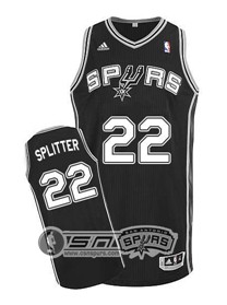 San Antonio Spurs #22 Tiago Splitter Black Swingman Jersey - Zenithce