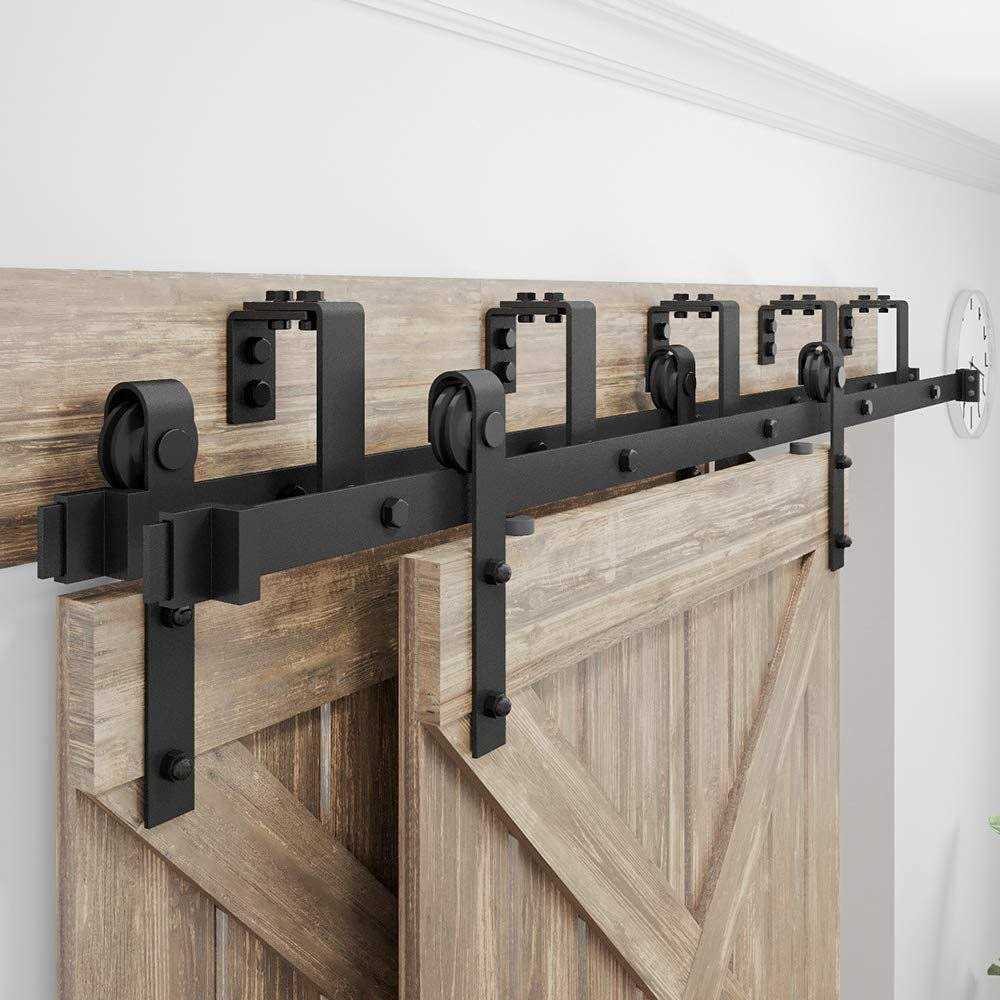Sliding Double Bypass Barn Door Hardware Kit winsoon Track Length - Zenithce