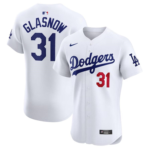 Los Angeles Dodgers #31 Tyler Glasnow White Home Elite Stitched Jersey - Zenithce