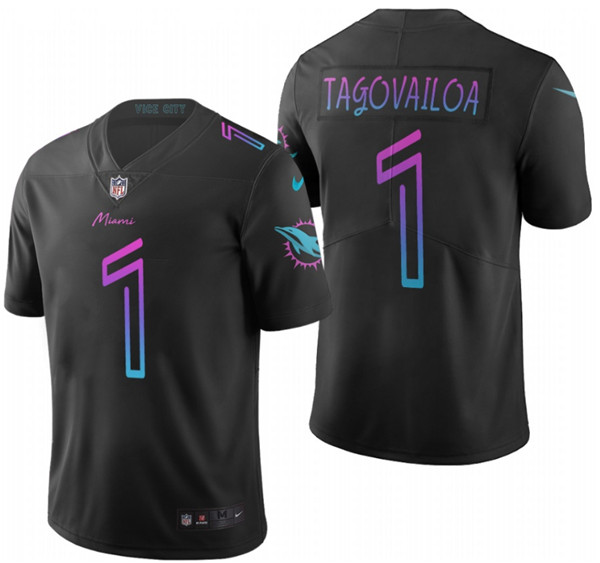 Miami Dolphins #1 Tua Tagovailoa Black Vapor Limited Stitched Jersey - Zenithce