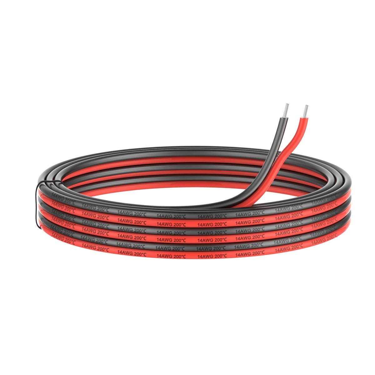 Haerkn Silicone Electrical Wire 2 Core Wire 20ft Gauge Soft and Flexible Hook Up Oxygen Free Strands Tinned Copper Wire - Zenithce
