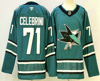 San Jose Sharks #71 Macklin Celebrini Teal Authentic Jersey - Zenithce