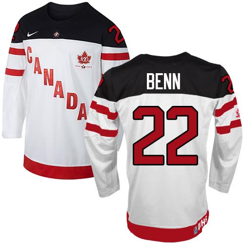 Olympic CA. #22 Jamie Benn White 100th Anniversary Stitched Jersey - Zenithce