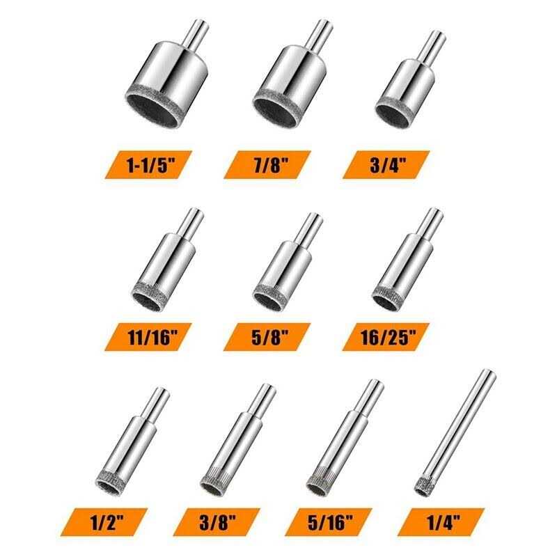 Diamond Drill Bit Set 1mm 1.5mm 2mm 2.5mm 20 Pieces 4 Sizes Compatible with Dremel Collets Included Twist Tip Jewelry Beach Sea Glass Shells - Zenithce