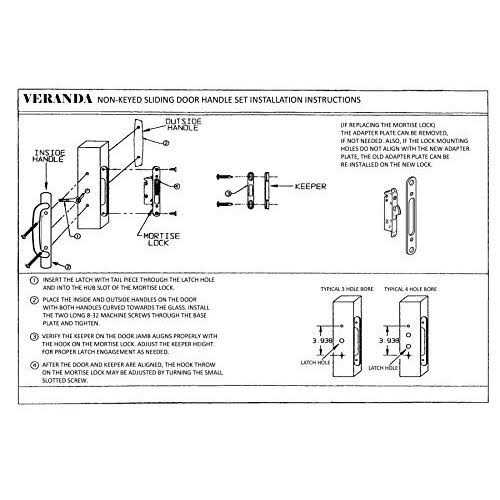 FPL Door Locks and Hardware Inc. Veranda Sliding Glass Door Handle Set with Mortise Lock - Zenithce