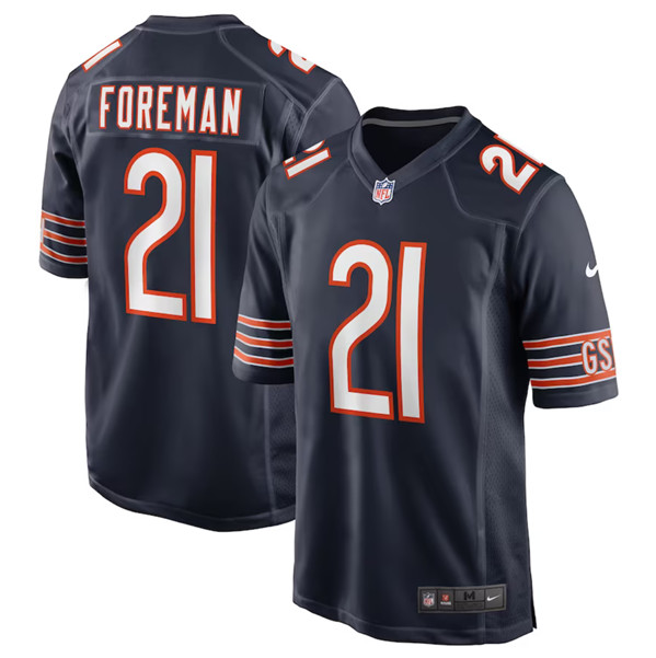 Chicago Bears #21 D'Onta Foreman Navy Stitched Game Jersey - Zenithce